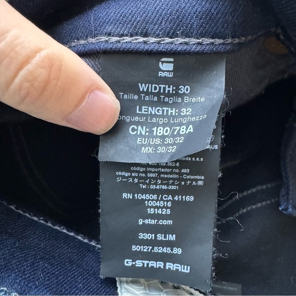 G STAR RAW 3301  INDIGO BLUE SLIM JEANS - 30 - Picture 14 of 15